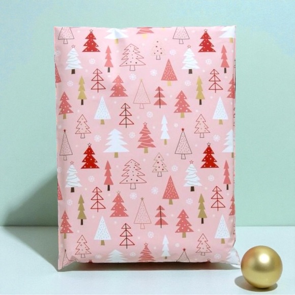 Pink Christmas Trees Poly Mailers 10x13 Pack of 25 - Picture 4 of 8